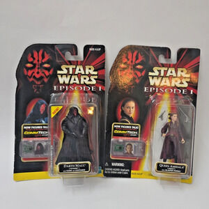 Lot Of 2 Star Wars Episode 1 DARTH MAUL COMMTECH+ Queen Amidala W Blaster New